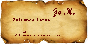 Zsivanov Merse névjegykártya